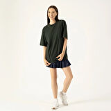 LAMPAGO Unisex Oversize Bisiklet Yaka T-shirt
