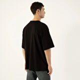 LAMPAGO Unisex Oversize Bisiklet Yaka T-shirt