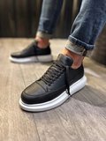JY914 Drake Bağcıklı Cilt Erkek Günlük Sneaker Ayakkabı CBT Siyah