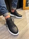 JY914 Drake Bağcıklı Cilt Erkek Günlük Sneaker Ayakkabı CBT Siyah