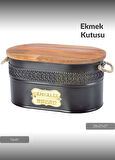 Metal Saklama Kutusu Ekmek Sepeti Organizeri  (Kesme Tahtalı) 28x27x27