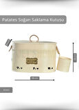 Patates Soğanlık Kovası Sarımsak Kutulu Sebzelik Kapaklı Meyve Sepeti Soğanlık Metal Krem