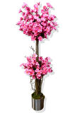Pembe Bahar dalı 100 cm 12x12 Metal Saksı