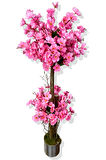 Pembe Bahar dalı 100 cm 12x12 Metal Saksı