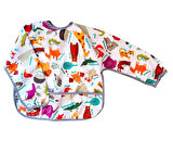 Yorni 2'li Ekonomik Set, Jungle ve Zoo 6-24AY Uzun Kollu, Sıvı Geçirmeyen Bebek Önlük, Cepli ve Arkadan Cırtlı