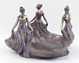 VERONESE BİBLOLAR › Wise Vazo & Tabak-ÜÇ KADINLI TEPSİ-23*22,5*15,5 CM-jAN10399A4