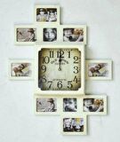 MUTFAK SAATLERİ SERİSİ-MB FOTOĞRAF ÇERÇEVELİ KREM DUVAR SAATİ