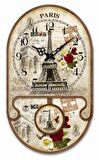MUTFAK › AHŞAP SAATLER › Saatler-MB SARKAÇLI PARIS EYFELLİ DUVAR SAATİ-KÜÇÜK-25*14*3,5 CM