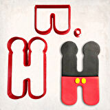 Miki Fare H Harfi Detaylı Kurabiye Kalıp Seti 3 Parça