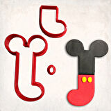 Miki Fare J Harfi Detaylı Kurabiye Kalıp Seti 3 Parça