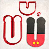 Miki Fare U Harfi Detaylı Kurabiye Kalıp Seti 3 Parça