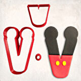 Miki Fare V Harfi Detaylı Kurabiye Kalıp Seti 3 Parça