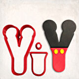 Miki Fare Y Harfi Detaylı Kurabiye Kalıp Seti 3 Parça