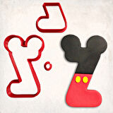 Miki Fare Z Harfi Detaylı Kurabiye Kalıp Seti 3 Parça