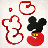 Miki Fare 3 Rakam Detaylı Kurabiye Kalıp Seti 3 Parça