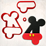 Miki Fare 4 Rakam Detaylı Kurabiye Kalıp Seti 3 Parça