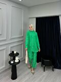 PTKM010 DESENLİ KUMAŞ PANTOLONLU  TAKIM
