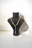 T-KLY-18 GOLD SALKIMLI BOYU AYARLANABİLİR ÇELİK KOLYE