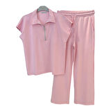 9011 FERMUARLI POLO YAKA PANTOLONLU EŞOFMAN TAKIM