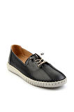 Siyah Beyaz Leather Kadın Casual Ayakkabı K01028130503