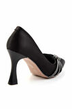 Mat Siyah Saten  Kadın Klasik Topuklu Ayakkabı K01039101538