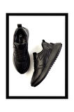 Siyah Siyah Hakiki Deri Kadın Sneaker K01048050103
