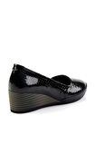 Siyah Yılan Hakiki Deri Kadın Casual Ayakkabı K01056041007