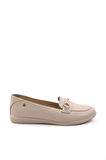 Bej Leather Kadın Loafer Ayakkabı K01087238403