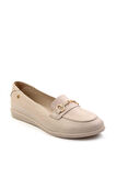 Bej Leather Kadın Loafer Ayakkabı K01087238403