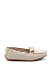 Krem Leather Kadın Loafer Ayakkabı K01087230403