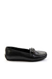 Siyah Hakiki Deri Kadın Loafer Ayakkabı K01087230403