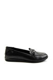 Siyah Hakiki Deri Kadın Loafer Ayakkabı K01087238403