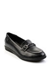 Siyah Hakiki Deri Kadın Loafer Ayakkabı K01087238403