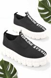 Bambi Siyah Streç  Kadın Sneaker K01122001217