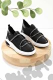 Bambi Siyah Streç  Kadın Sneaker K01212020717