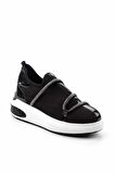 Bambi Siyah Streç  Kadın Sneaker K01212020717