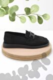 Siyah Süet  Kadın Loafer Ayakkabı K01225604002