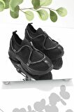 Bambi Siyah Streç  Kadın Sneaker K01228072017