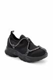 Bambi Siyah Streç  Kadın Sneaker K01228072017