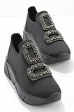 Bambi Siyah Streç  Kadın Sneaker K01234060517
