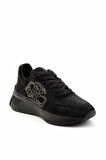 Siyah Platin Taşlı  Kadın Sneaker K01234073587