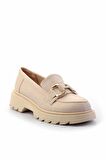 Bej Kumaş  Kadın Loafer Ayakkabı K01246170504