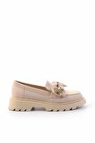 Bej Kumaş  Kadın Loafer Ayakkabı K01246170804