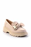 Bej Kumaş  Kadın Loafer Ayakkabı K01246170804