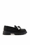 Siyah Kumaş  Kadın Loafer Ayakkabı K01246170804