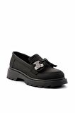 Siyah Kumaş  Kadın Loafer Ayakkabı K01246170804
