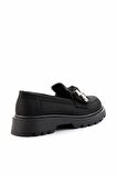 Siyah Kumaş  Kadın Loafer Ayakkabı K01246170804