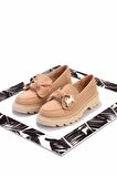 Nude Kumaş  Kadın Loafer Ayakkabı K01246170804