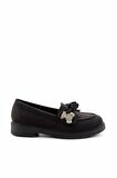 Siyah Kumaş  Kadın Loafer Ayakkabı K01257060704
