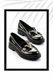 Siyah Kırışık Rugan  Kadın Loafer Ayakkabı K01257067608